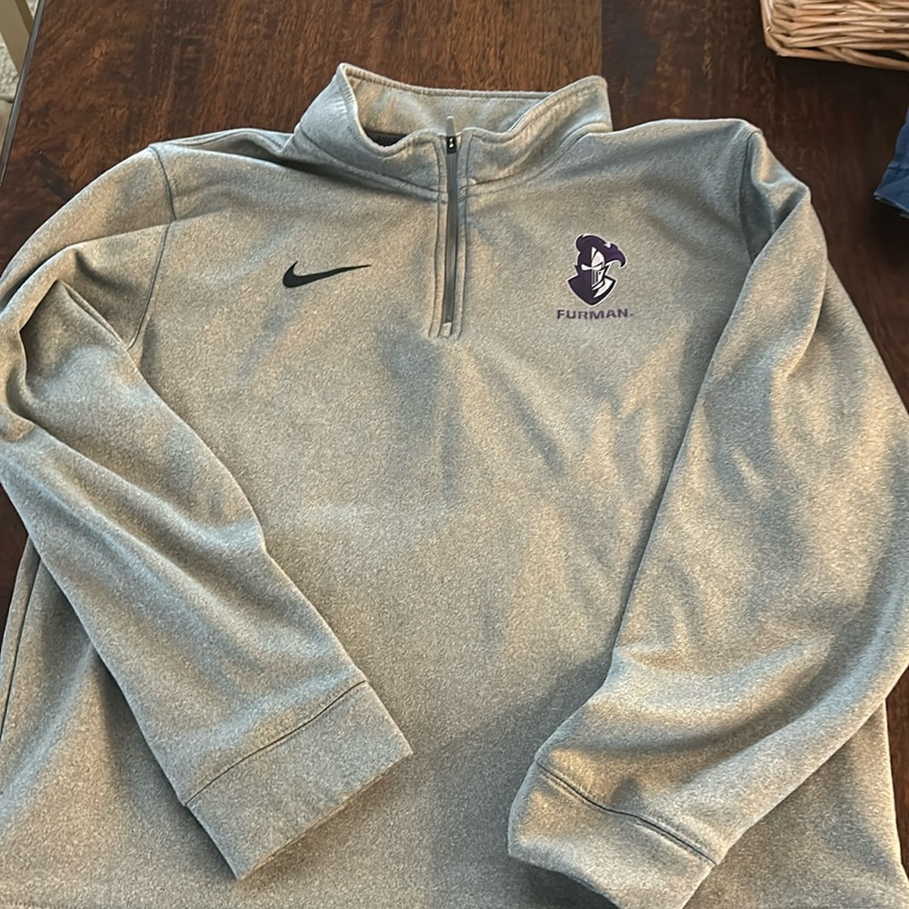 Nike 1/4 zip dri -fit youth L Furman pullover . Excellent condition